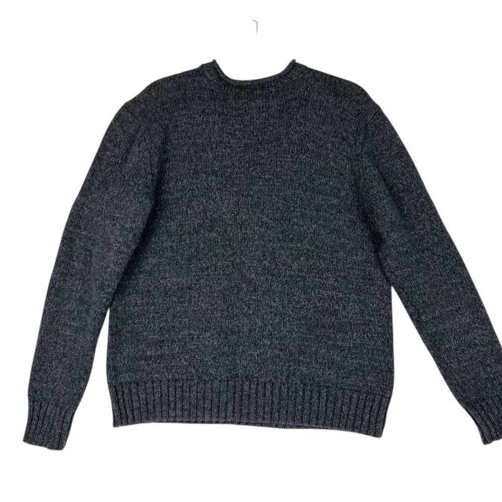 VINTAGE POLO RALPH LAUREN Men’s SWEATER Sz M Heather Black Gray Heritage Preppy